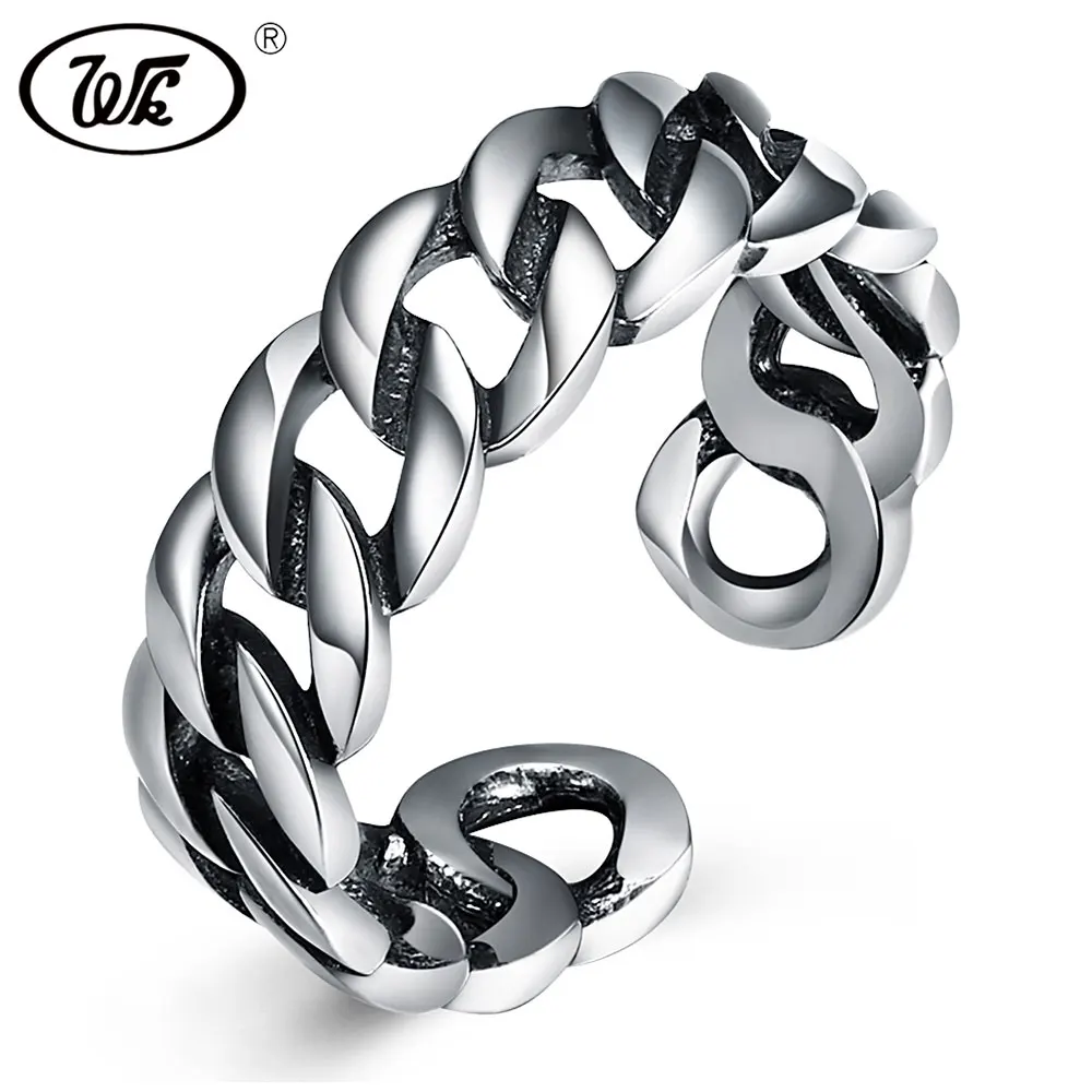WK Новая мода Настоящее 925 пробы Серебряные кольца открытым Jewelry Кольцо Серебро