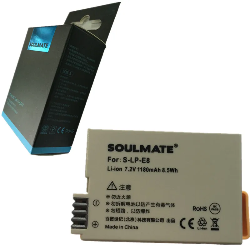 SOULMATE LP-E8 e8 комплект литиевых батарей LPE8 цифровой Камера Батарея LP E8 для цифровой однообъективной зеркальной камеры Canon EOS 550D 600D 650D 700D Rebel X4 X5 X6i X7