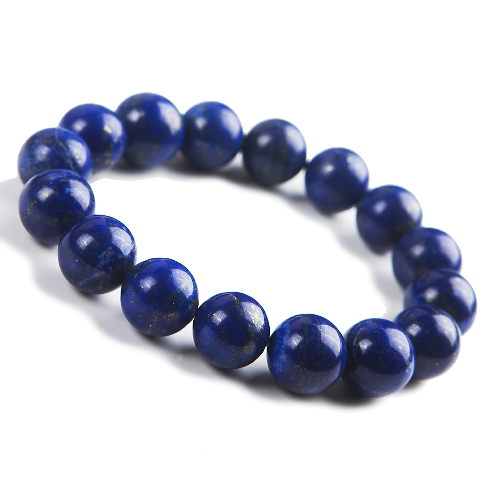 12mm Genuine Natural Lapis Lazuli Gemstone Round Beads Bracelet Stretch Prayer Woman Femme Crystal AAAAA | Украшения и аксессуары