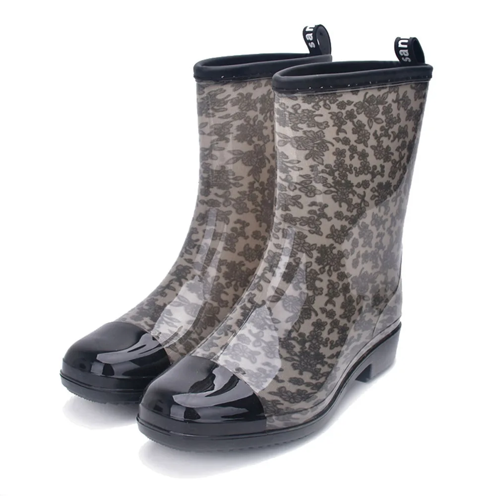 Модные резиновые сапоги в непромокаемые сапоги; нескользящие водонепроницаемые непромокаемые сапоги; Женская водонепроницаемая обувь; резиновые непромокаемые сапоги - Цвет: As picture