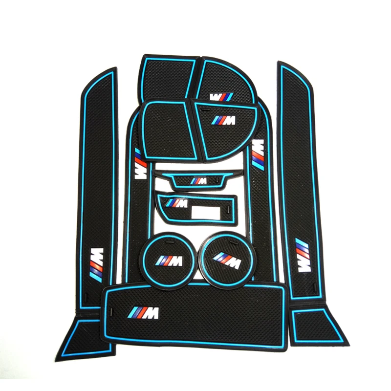 

Free Shipping High Quality Silica Gel Door Groove Mat Gate slot mat Cup Non-slip mat For BMW 3 Series F30 F35 320i 316i 11Pcs