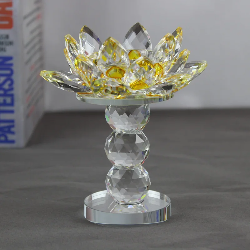 Xintou кристалл подсвечники подсвечник в форме цветка рождественские декорации для дома большой подсвечники для чайника фонари подсвечник Ремесло - Цвет: Yellow