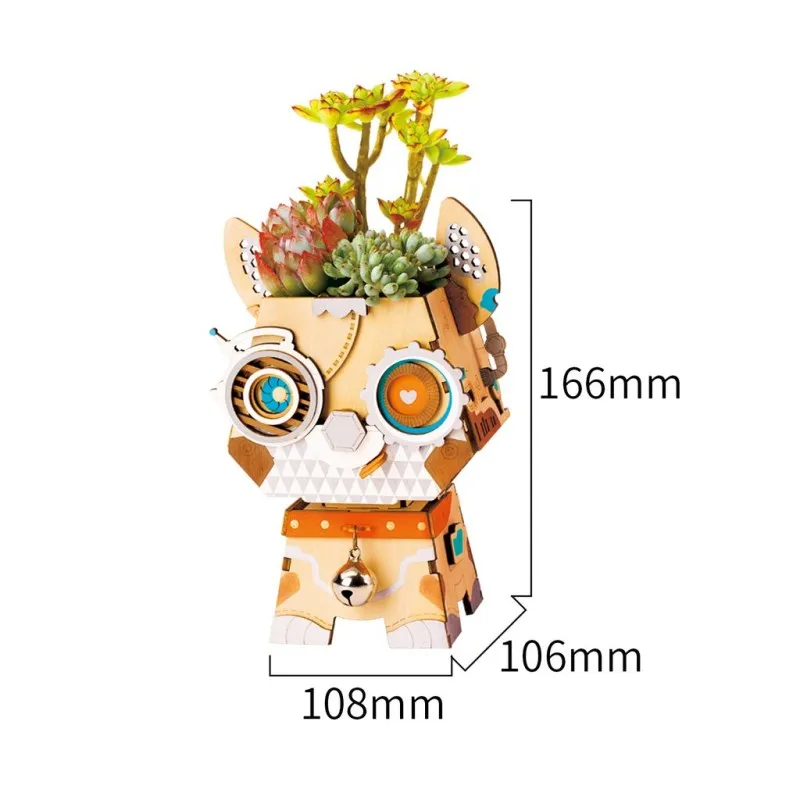 

3D Wooden Puzzle Flower Pots Assembly Model Kit Robotime DIY Cartoon Animals Model Toys Puzzles for Kids Toy for Children Puzzle