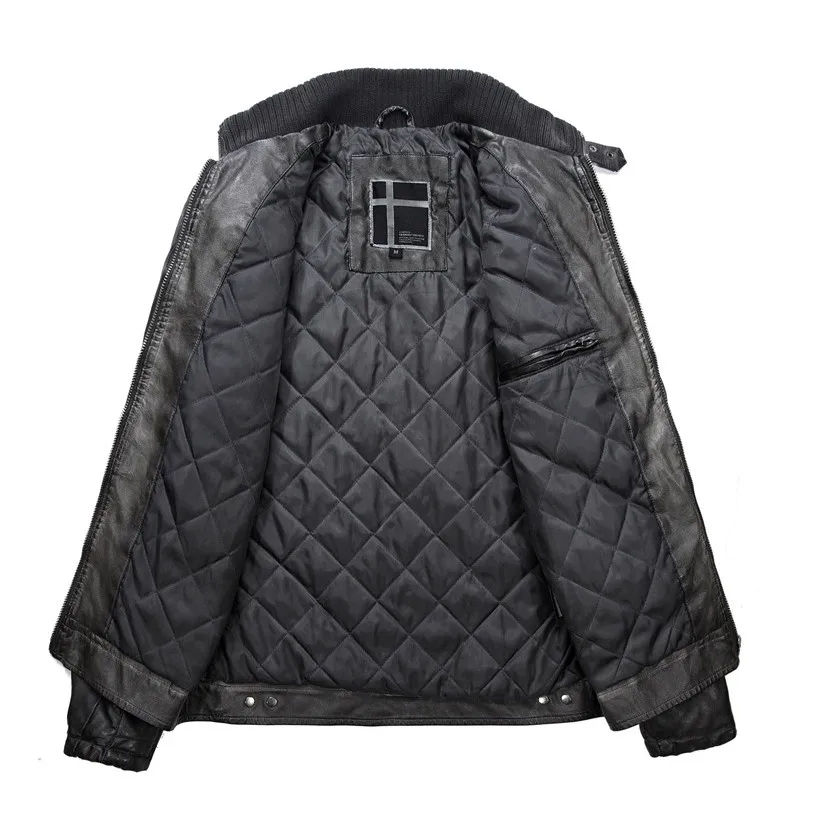 Кожаная куртка ретро PU мужская кожаная куртка винтажного размера плюс Мотоциклетная Куртка Мото Мода Высокое качество зимние мужские пальто