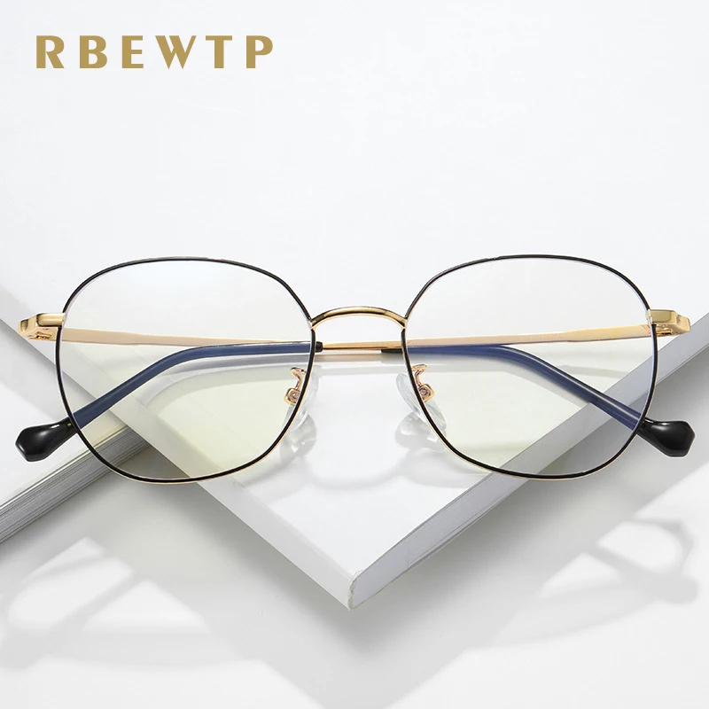 Best RBEWTP Oval Rose Gold Frame Anti Blue Light Blocking Glasses led Reading Radiation resistant Glasses Computer Gaming Eyewear