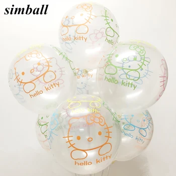 

20pcs 12inch Hello Kitty Latex Balloon Inflatable Transparent Printed Balloon Happy Birthday Party Ballon Wedding Decor Supplies