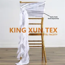 Дизайн 30 см ширина сатиновое кресло створки с плетеным шифоновым бантом для Chiavari украшения стула