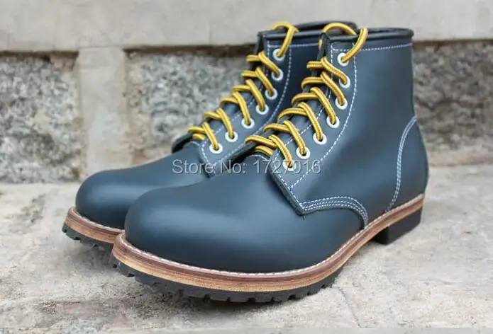 

Vintage Men Military Boots Lace Up Flats Botas Masculino Winter Ankle Sapatos Martens Shoes Man Fashion Cowboy Leather Boots