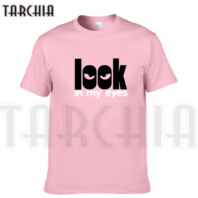 Мужская хлопковая футболка TARCHIA Повседневная с коротким рукавом и надписью Look In My