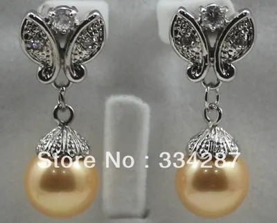 

Charming !Yellow Sea Shell Pearl Earring