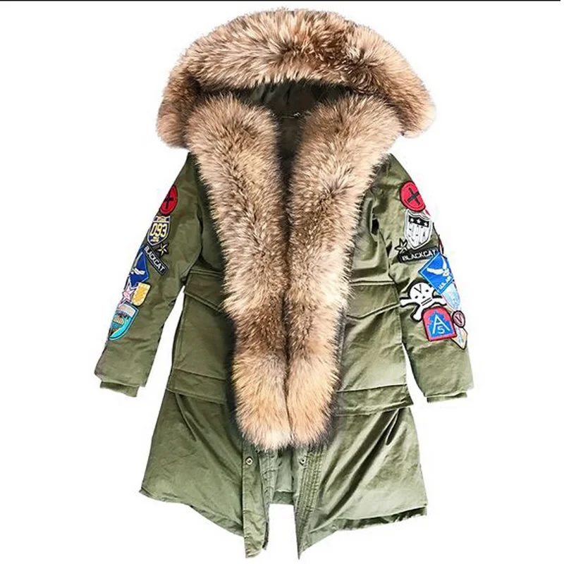 Куртка женская зимняя длинная из натурального меха енота|fur down|fur furfur natural |