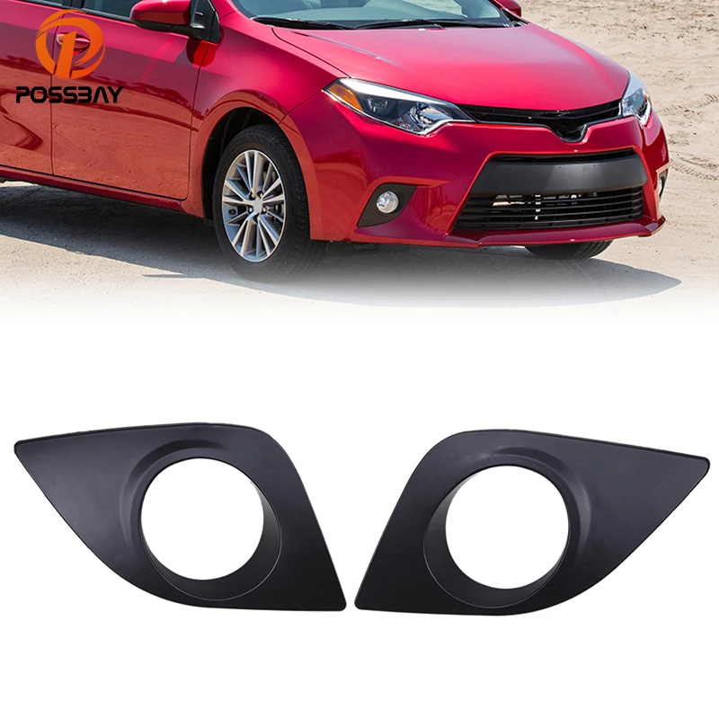 

POSSBAY Fog Light Cover Grilles for Toyota Corolla(Eco,Eco Plus,L,LE) 2014 2015 2016 Pre-facelift Black Front Lower Hole Cover