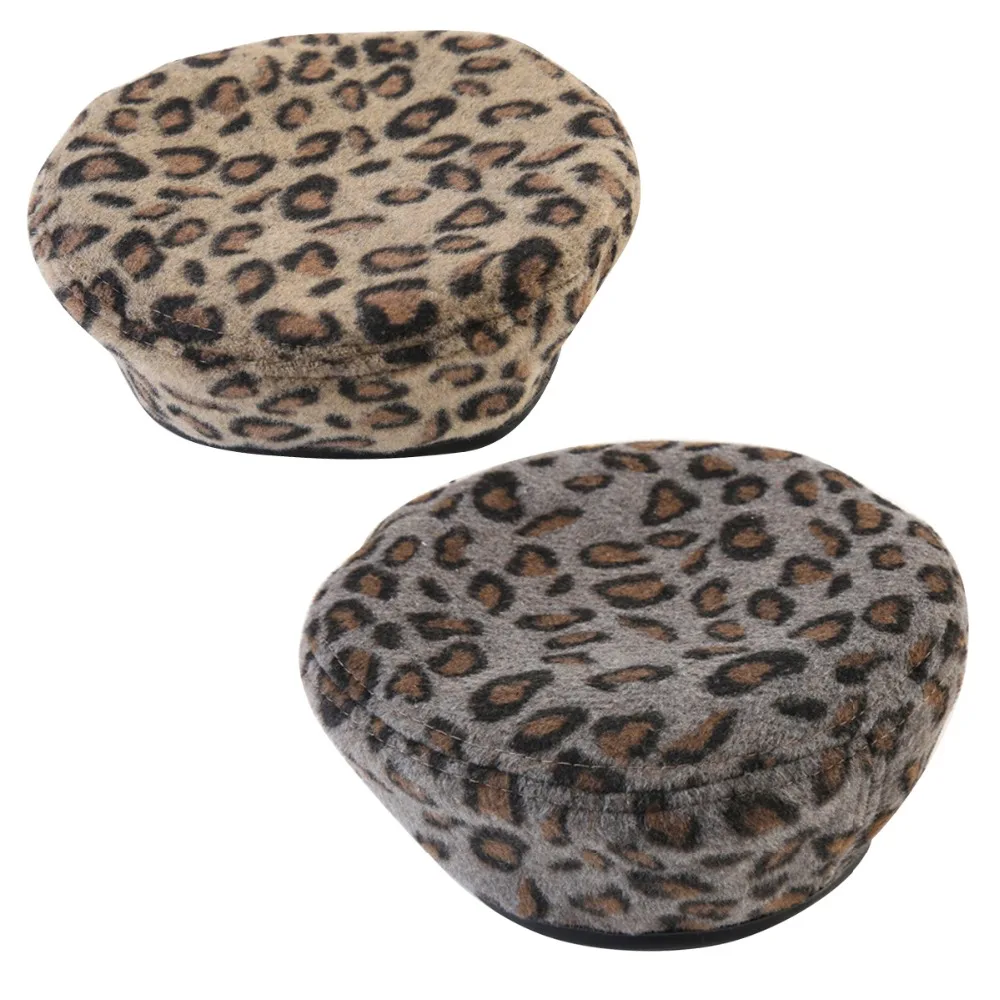 

Kids Children Fashion Berets Girls Classic Leopard Print Felt Beret Hat Autumn Winter Warm Cap