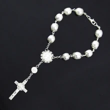 Католический Религиозный браслет из бисера, крест, религиозное украшение, святое сердце Мэри Гвадалупе, Божественная милость, Иисуса, Святого икона, ювелирные изделия