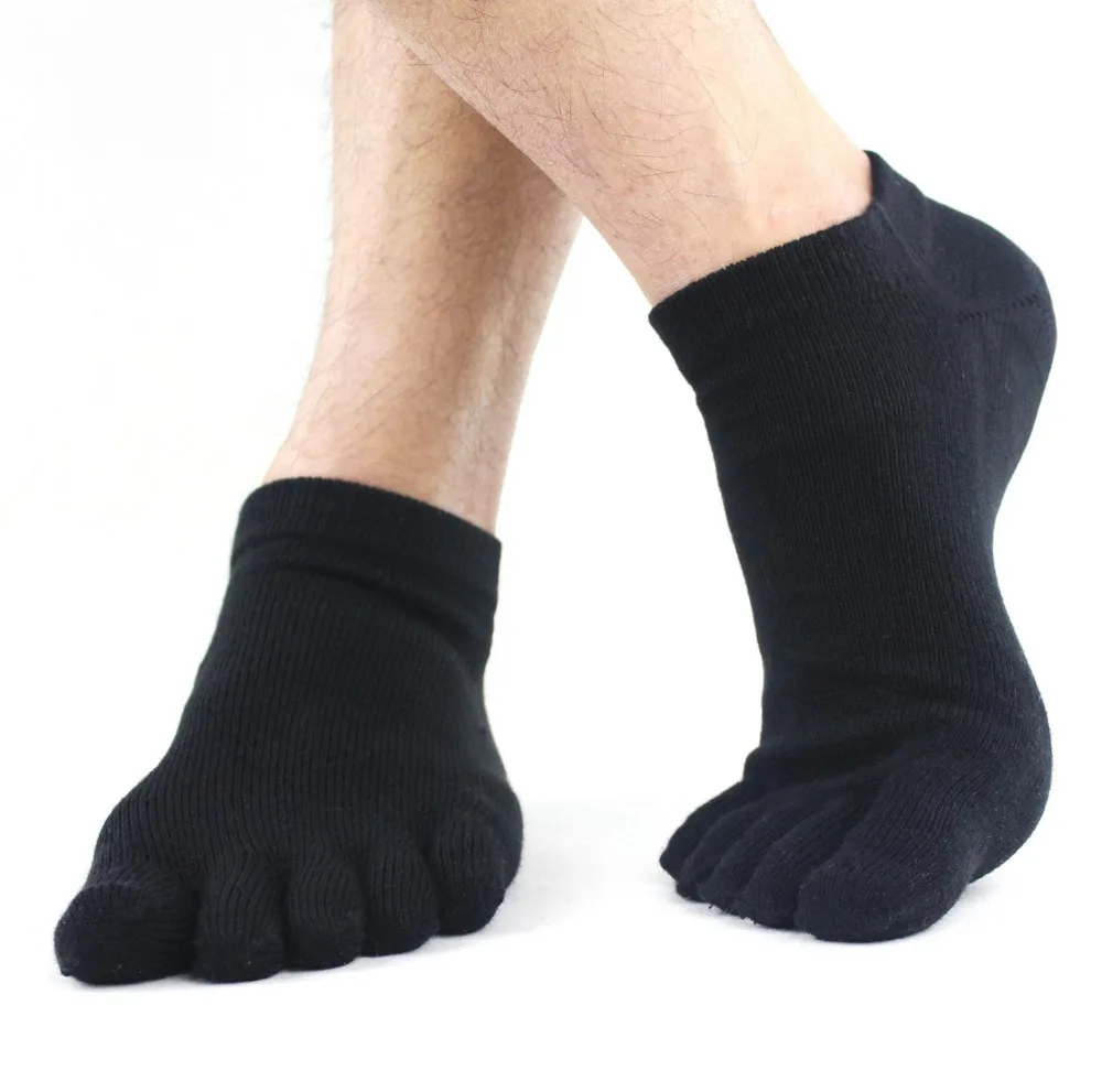 1 пара, весна, лето, Осень, Зима, однотонные удобные мужские и женские носки с пятью пальцами из чистого мягкого хлопка, носки с носком, 5 цветов