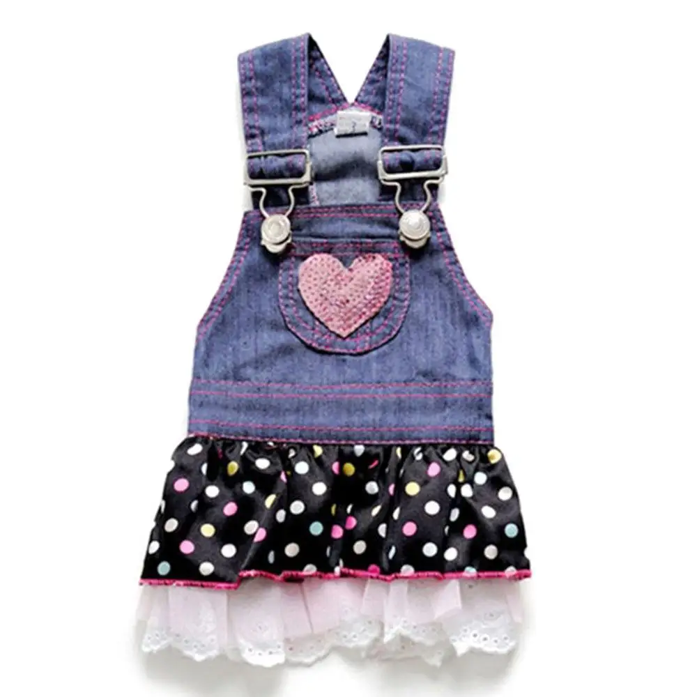 

Summer Pet Dog Dress Cat Strap Skirt Cute Dot Puppy Clothes Apparels Size XS S M L XL
