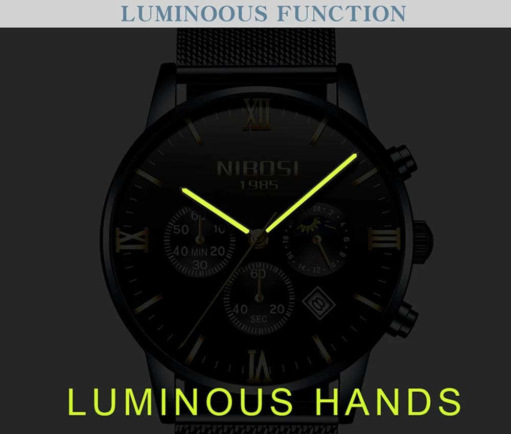 NIBOSI  Watch  Man Watch Automatic Movement Top Brand Man Watches Male Clock Clearance Sale Mens Watch 30m Water Resistan  Love  (3)