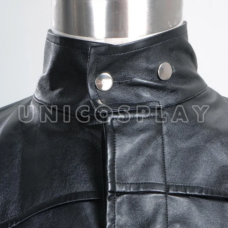 Matrix Neo Cosplay Coat Long Black Leather Trench Costume image 4