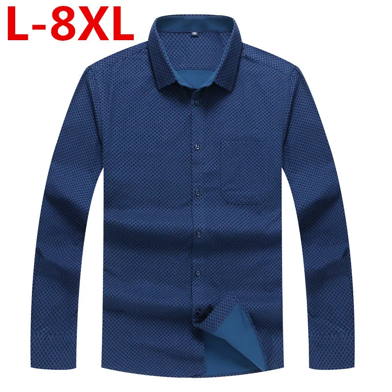 Plus size 8XL 7XL 6XL 5XL Men Dress Shirt 2017 Spring New Arrival