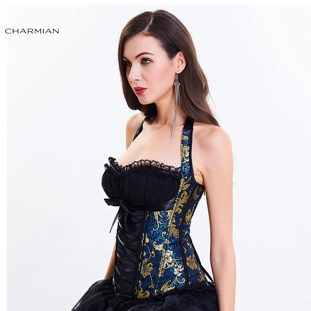 Женский винтажный корсет Charmian готический с бретелькой через грудь сексуальные