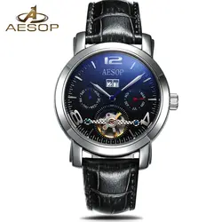 AESOP Автоматические Мужские механические часы мужские кожаные Наручные часы модные спортивные мужские часы лучший бренд Роскошные часы montre