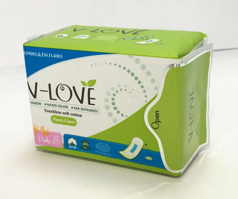 VLOVE Disposable Panty Liners for women's lightdays Nano Silver Anion