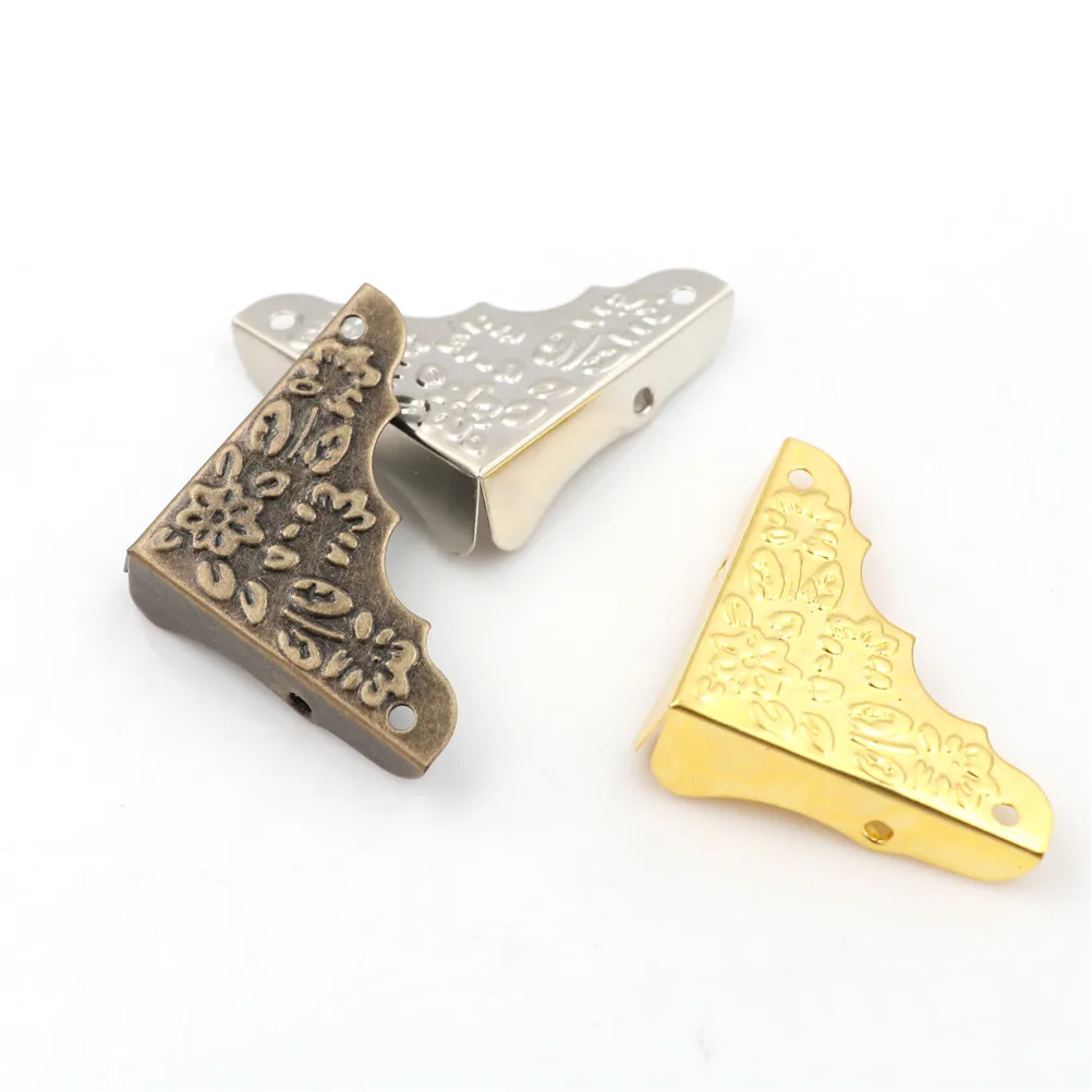 4pcs/set Antique Jewelry Corner Protector Wooden Box Frame Feet Leg Decorative Protectors For Furniture Accessories
