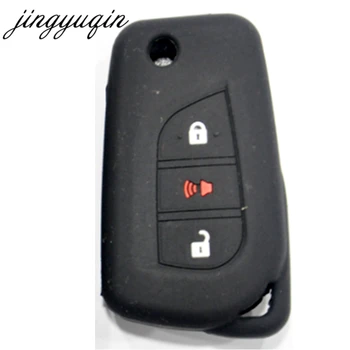 Keyforkess 45 pz/lotto 2 pulsanti custodia in Silicone antipanico per Toyota Camry Highlander Corolla corona RAV4 telecomando portachiavi