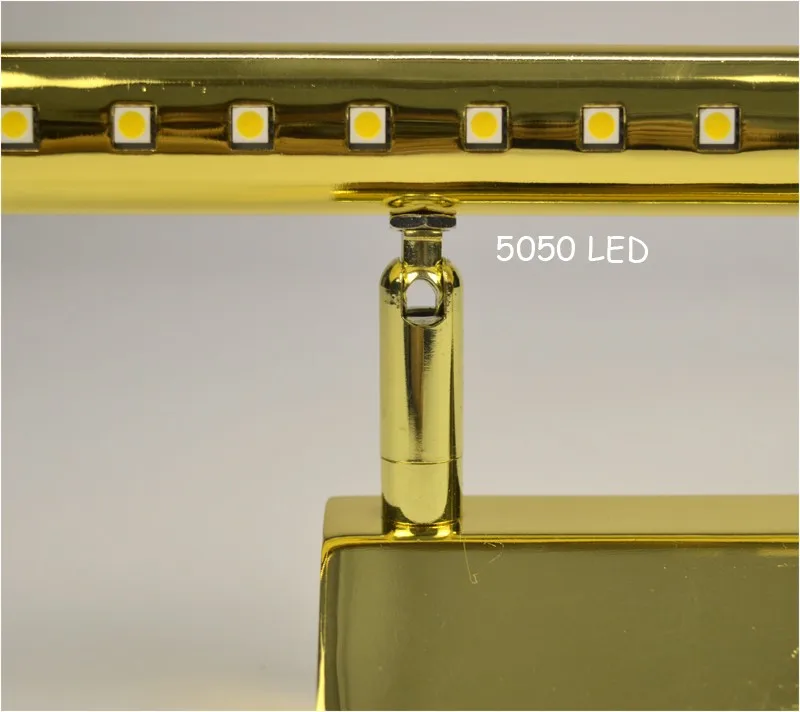 Винтажный яркий гибкий 40/55 см Водонепроницаемый IP65 светодиодный настенный светильник бра для ванной комнаты 5 Вт Бронзовый зеркальный светильник AC 80-265 в
