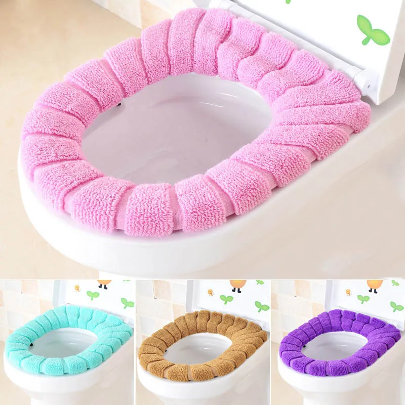 

1PC Toilet Mat Thick Knitted Pumpkin Pattern O-shape Toilet Seat Cover Standard Bathroom Accessories Toilet Cushion