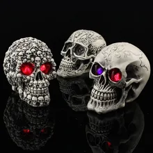 Вечерние костюмы для Хэллоуина, клубный бар, страшный светодиодный череп, голова злой ведьмы, удерживает магическое оружие, череп и кости