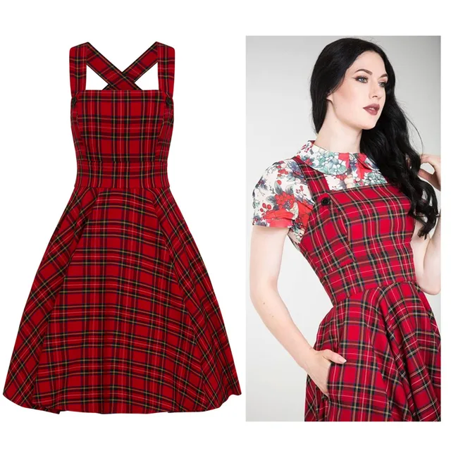 womens tartan pinafore