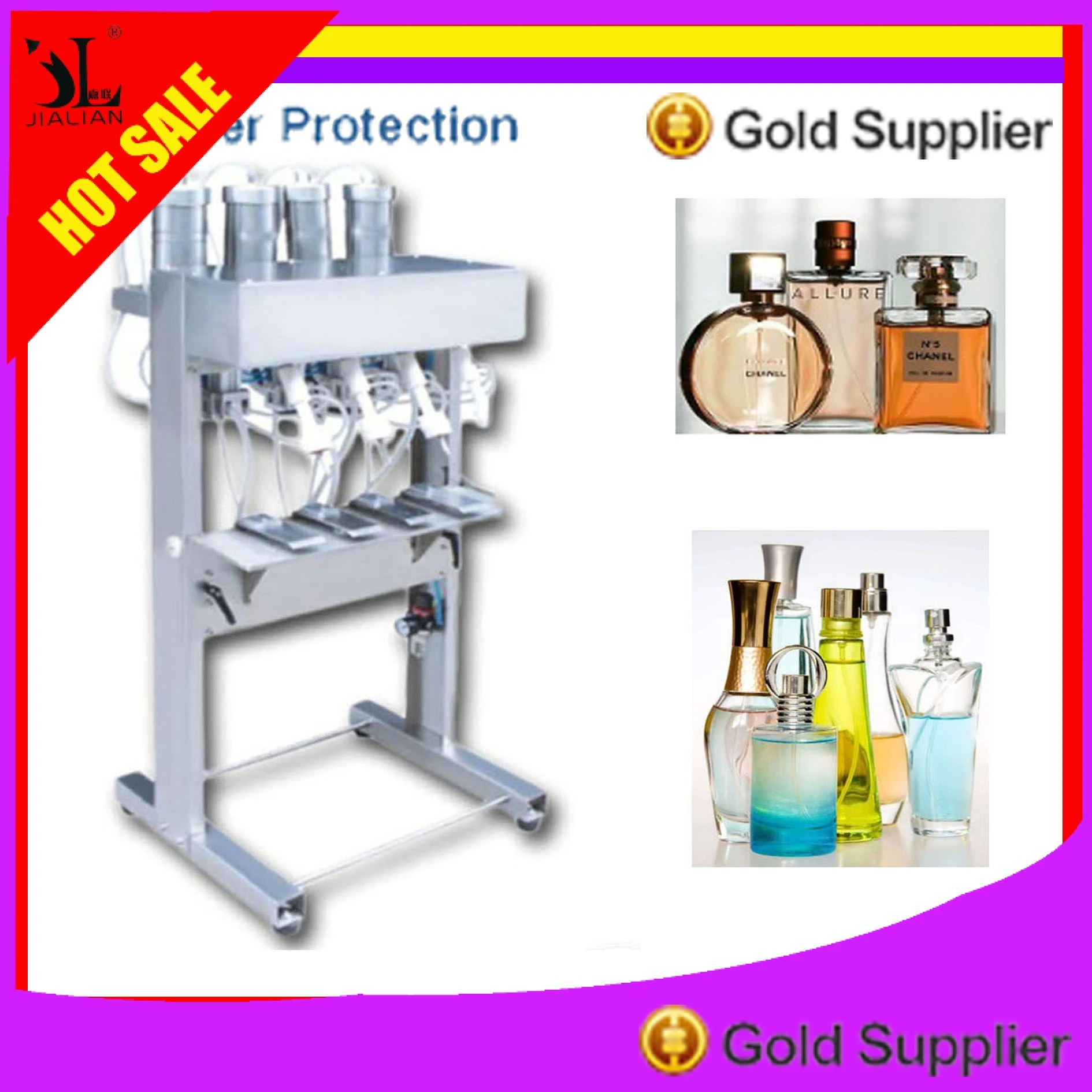 

Perfume Filling Machine 4 Heads Perfume Filler Pneumatic Vacuum Level Control Glass Bottle Device Four Head Free Shipping