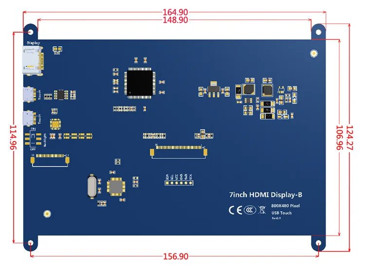 7 дюймов ЖК-дисплей дисплей 800X480 для Raspberry Pi3