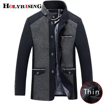 Holyrising men coat winter wool caot erkek kaban Fashion Business Thicken Slim Overcoat Jacket Male Peacoat Brand Clothes 18703