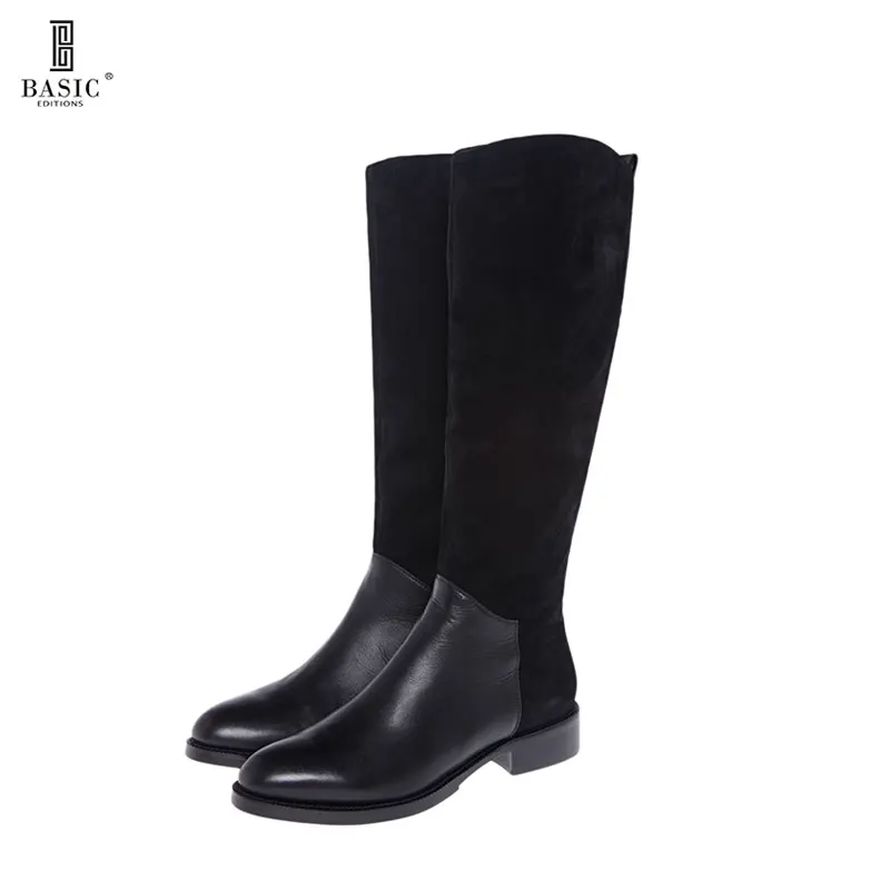 mid calf stacked heel boots