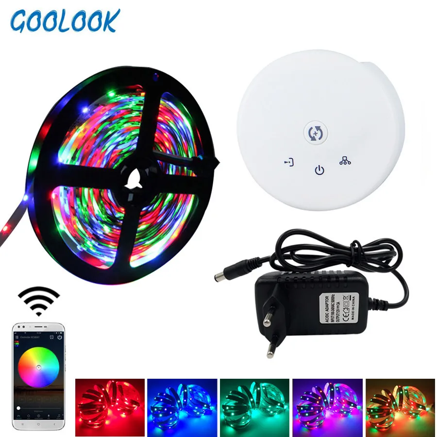 GOOLOOK SMD2835 RGB Wi Fi контроллер Светодиодные ленты 5 м 10 15 20 диода гибкая светодиодная