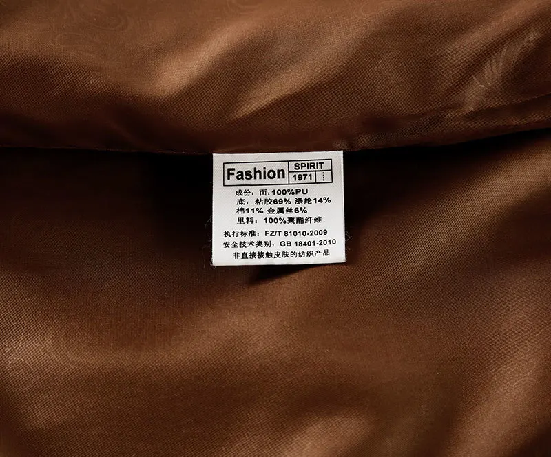 2019 Spring PU Leather Bomber Jackets Coats Business Stand Collar Brown Casual Fashion Cargo Military Jackets Coats Business (17)