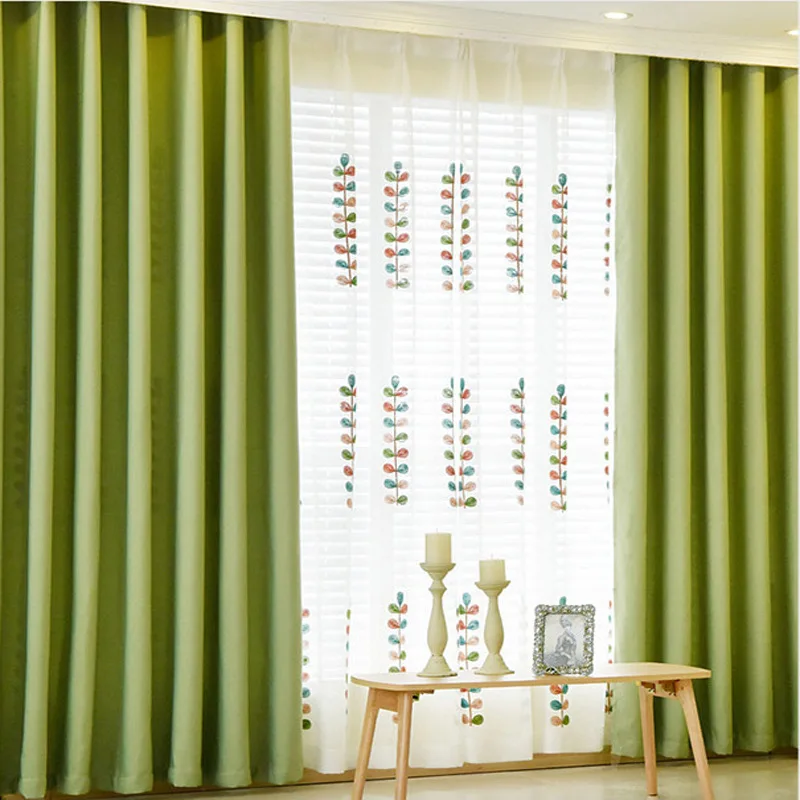Us 12 4 39 Off Linen Curtains For Bedroom Living Room Kitchen Solid Colors Window Blackout Heavy Curtains Green Home Textiles 8colors Tende In