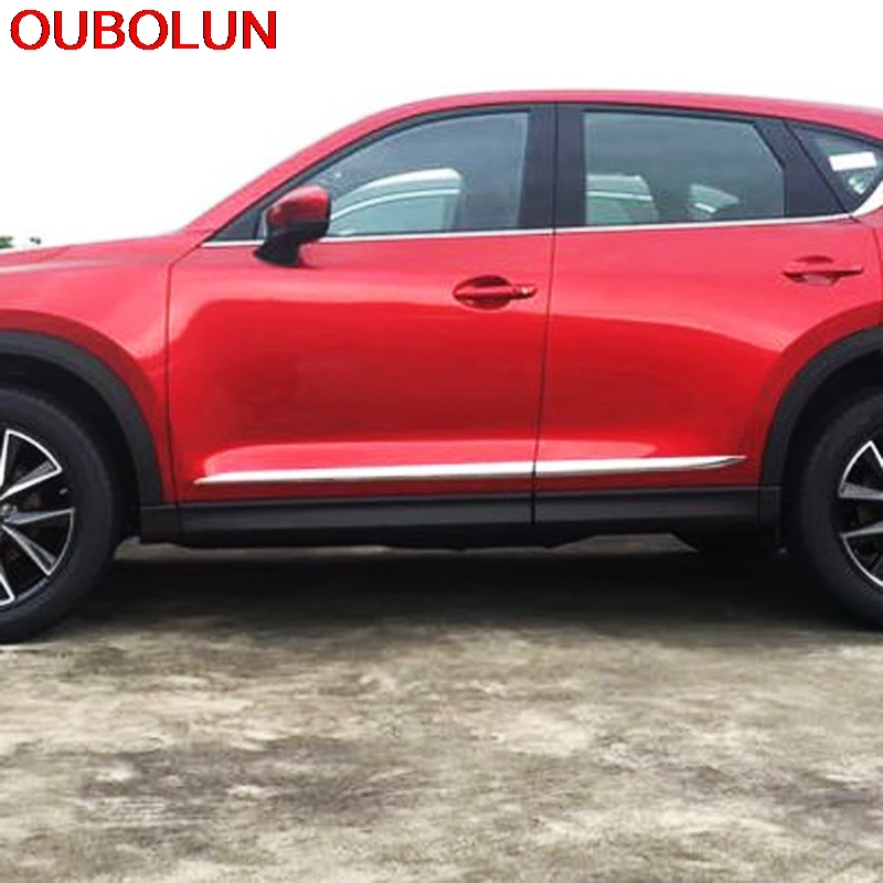 OUBOLUN For Mazda CX 5 CX5 2017 2018 ABS Chrome Side Body Molding