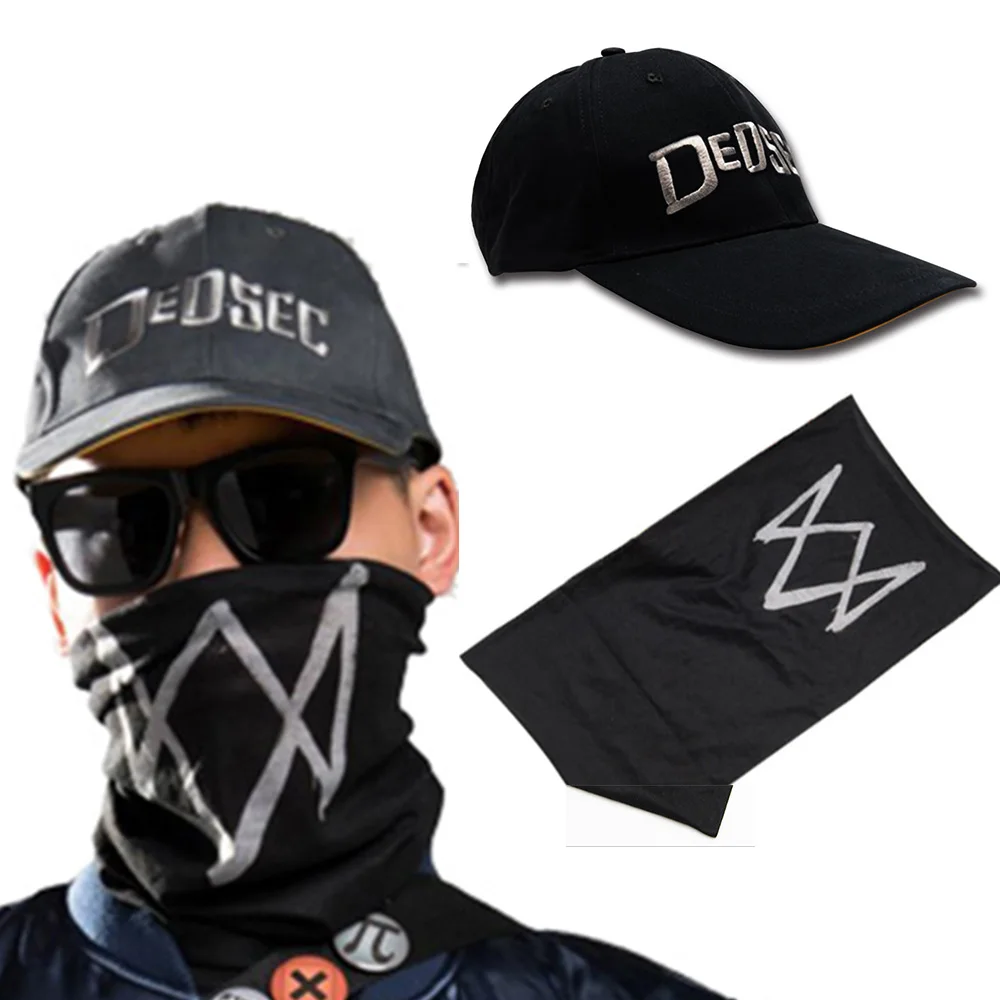 

Game Watch Dogs 2 Marcus Holloway Cosplay Cap hat And Mask accessary