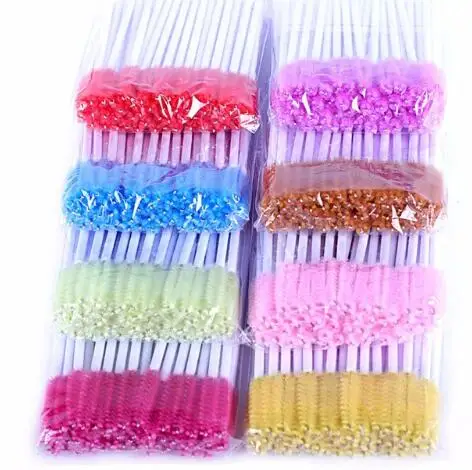 400pcs Nylon Brushes for Eyelash White Handle Colorful Brush Lash Extension Applying 8 Colors Professional Tools | Красота и здоровье
