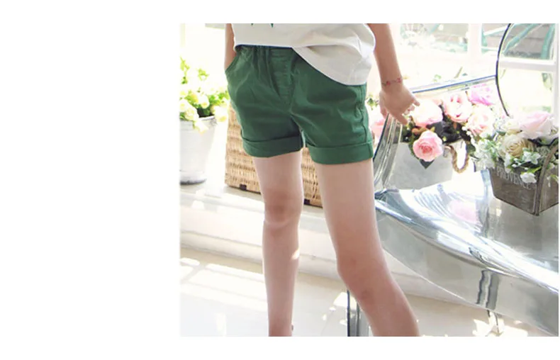 cotton shorts girls children big clothing spring summer 2018 new high waist khaki green toddler kids shorts girl with pockets 4 5 6 7 8 9 10 11 12 13 14 15 16 years old little big girls summer shorts kids (2)