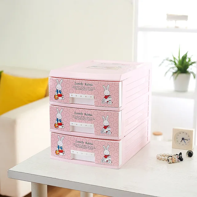 Along The United States Pink Rabbit Drawer Storage Cabinets Lockers Along The United States Pink Rabbit Drawer Storage Cabinets Lockers Finishing Cabinet Desktop Plastic Toys Filing