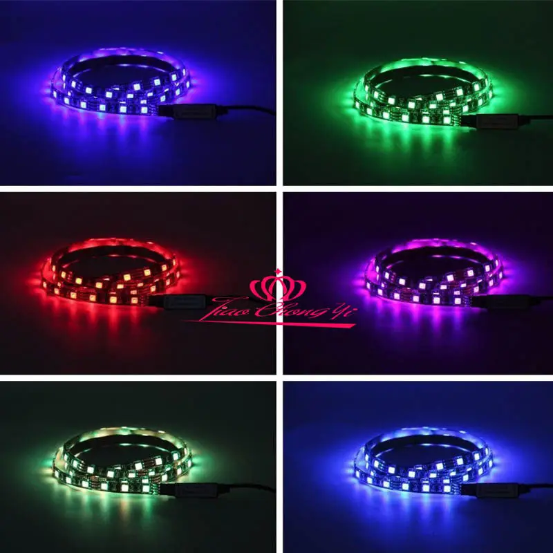5 в постоянного тока 5050 RGB Светодиодная лента USB светодиодные ленты гибкая 1 м IP20 и