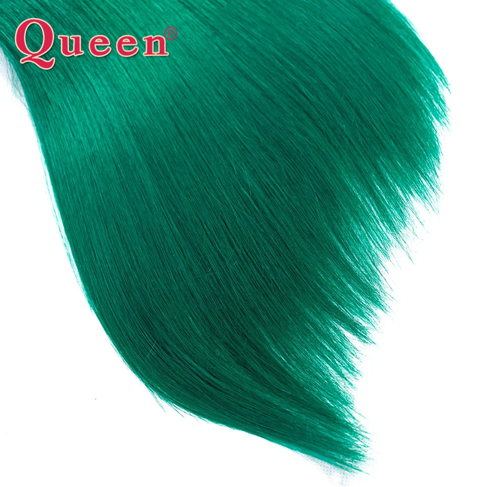 Queen hair продукты перуанский прямо 2 Tone Ombre зеленый человеческих волос 1B/бирюзовый темные корни зеленый 1/3/4 Связки Волосы remy