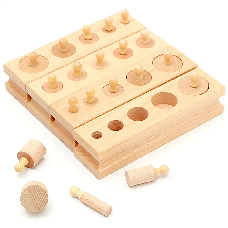 Montessori Sensory Toys Cylinder Set Preschool Educational Learning Wooden Toys for Children Juguetes Montessori ME2344H