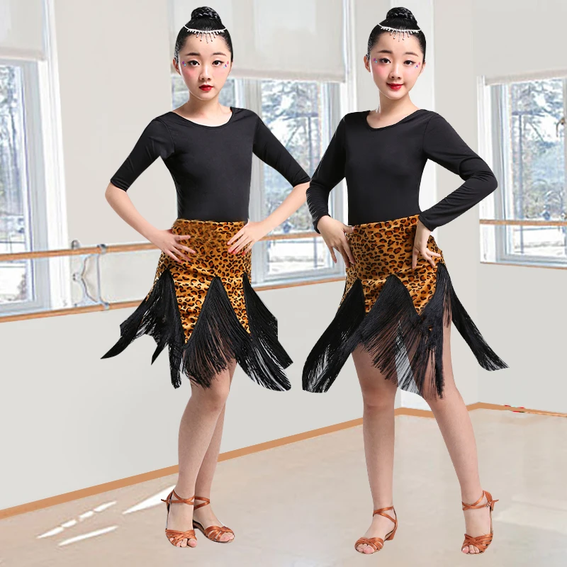 High Quality Children's Latin Dance Clothes New Spring Students Tassel Skirt Show Competition Practice Women | Тематическая