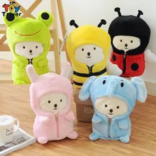 Plush Frog elephant rabbit bee Portable Blanket Stuffed Toy Doll Baby Shower Car Air Condition Travel Rug Office Nap Gift Triver