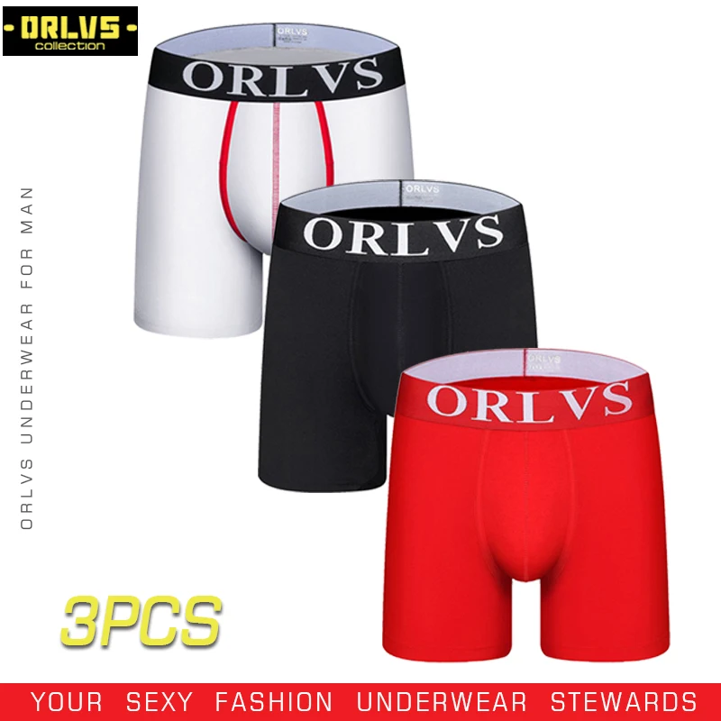 ORLVS 3 шт./лот Мужское нижнее белье мужские боксеры трусы homme Мягкое хлопковое